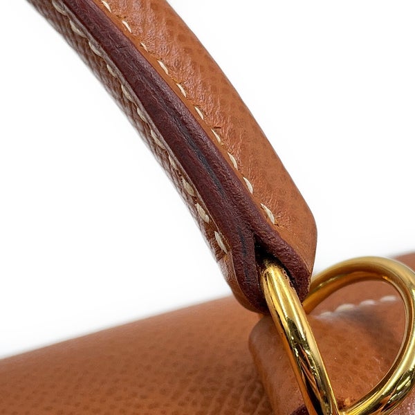 エルメス ハンドバッグ ケリー32 外縫い ゴールド/ゴールド金具 エプソン □F刻印 HERMES Kelly 2wayバッグ