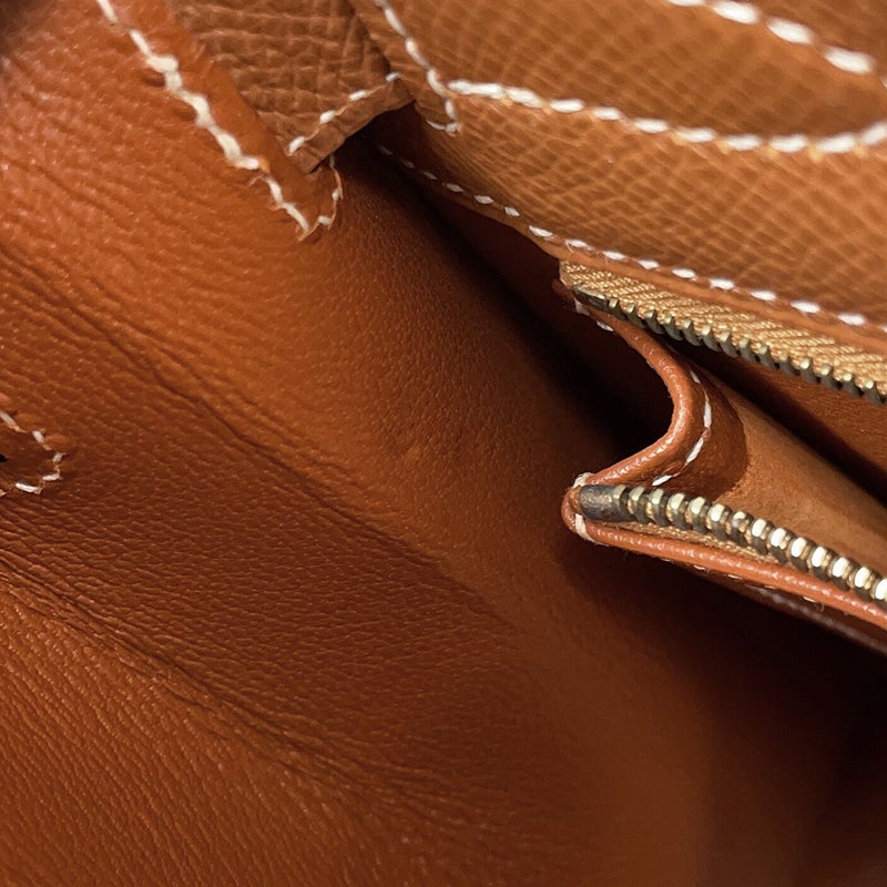 エルメス ハンドバッグ ケリー32 外縫い ゴールド/ゴールド金具 エプソン □F刻印 HERMES Kelly 2wayバッグ