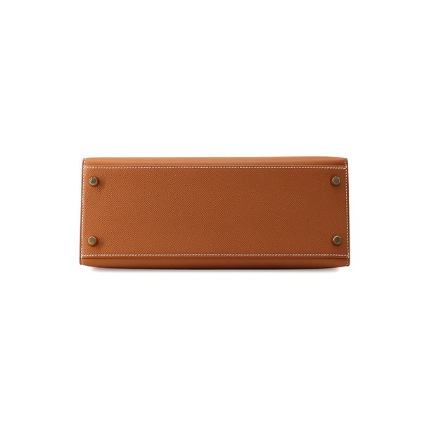 エルメス ハンドバッグ ケリー28 外縫い ゴールド/ゴールド金具 エプソン G刻印 HERMES Kelly 2wayバッグ