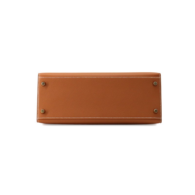 エルメス ハンドバッグ ケリー28 外縫い ゴールド/ゴールド金具 エプソン G刻印 HERMES Kelly 2wayバッグ