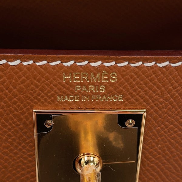 エルメス ハンドバッグ ケリー28 外縫い ゴールド/ゴールド金具 エプソン G刻印 HERMES Kelly 2wayバッグ