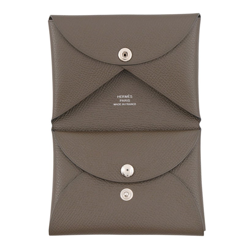 エルメス コインケース カルヴィ デュオ ヴェールロデン/シルバー金具 エプソン K刻印 財布