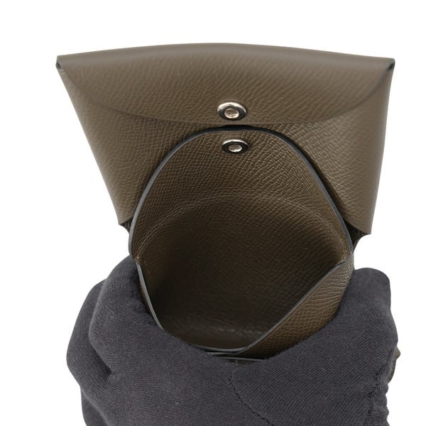 エルメス コインケース カルヴィ デュオ ヴェールロデン/シルバー金具 エプソン K刻印 財布