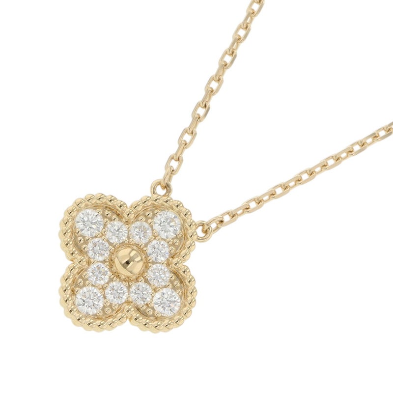 ヴァンクリ ネックレス ヴィンテージ アルハンブラ ペンダント ダイヤ 12P 計0.48ct K18PGピンクゴールド VCARA45300