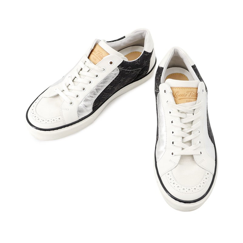ルイヴィトン スニーカー モノグラム レザー/キャンバス メンズサイズ5 LOUIS VUITTON 靴 黒 白