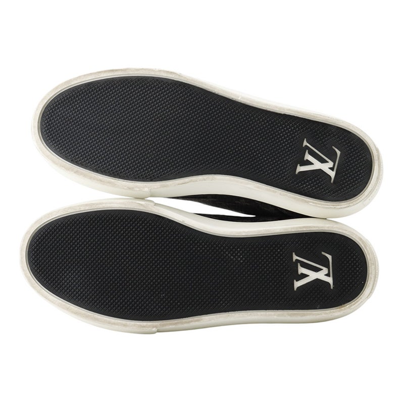 ルイヴィトン スニーカー モノグラム レザー/キャンバス メンズサイズ5 LOUIS VUITTON 靴 黒 白