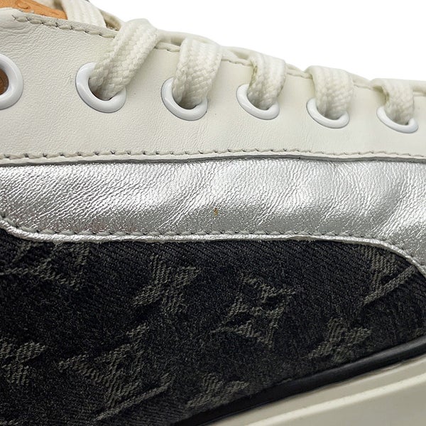 ルイヴィトン スニーカー モノグラム レザー/キャンバス メンズサイズ5 LOUIS VUITTON 靴 黒 白