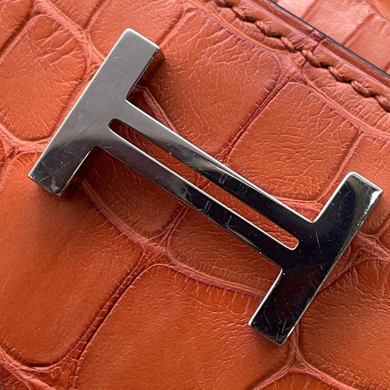 エルメス 長財布 ベアンスフレ マチ有り ブリック/シルバー金具 アリゲーターマット A刻印 HERMES 財布