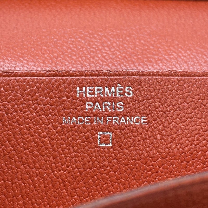 エルメス 長財布 ベアンスフレ マチ有り ブリック/シルバー金具 アリゲーターマット A刻印 HERMES 財布