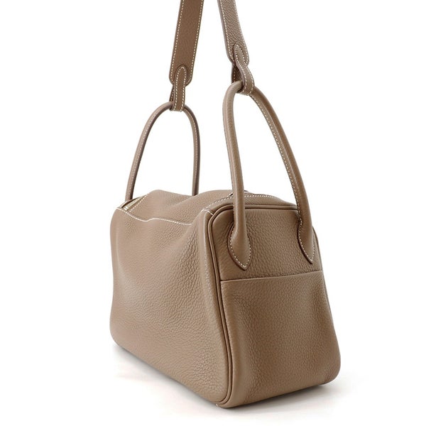 エルメス ハンドバッグ リンディ26 エトゥープ/シルバー金具 トリヨンクレマンス □N刻印 HERMES 2wayショルダーバッグ