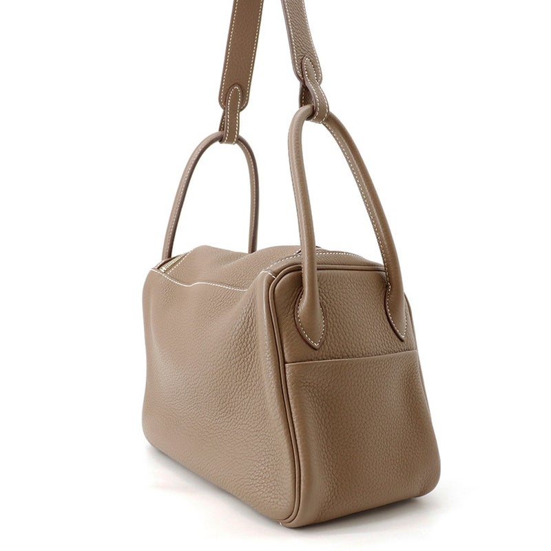エルメス ハンドバッグ リンディ26 エトゥープ/シルバー金具 トリヨンクレマンス □N刻印 HERMES 2wayショルダーバッグ