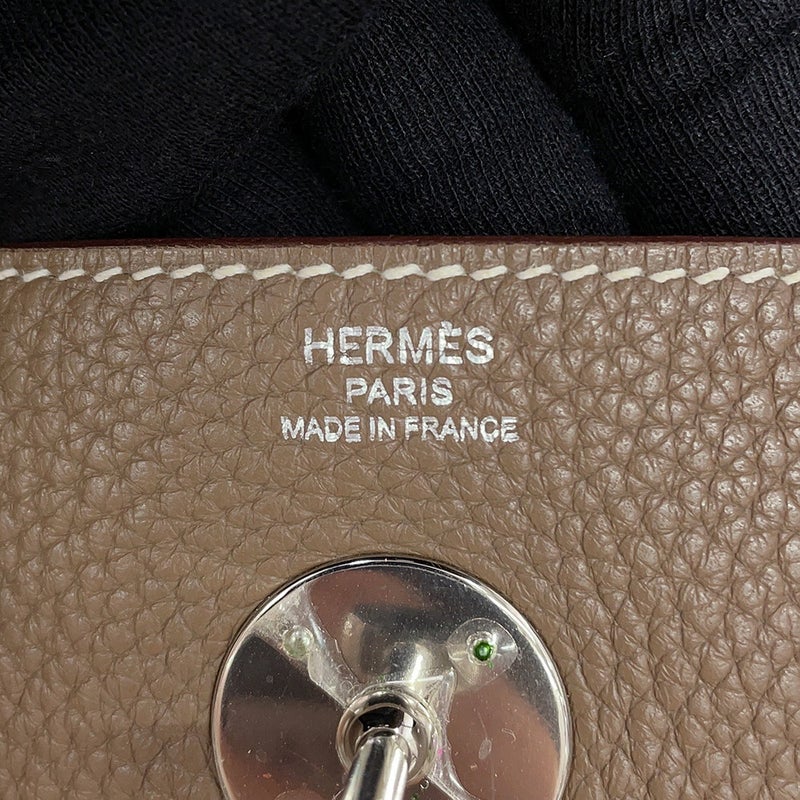 エルメス ハンドバッグ リンディ26 エトゥープ/シルバー金具 トリヨンクレマンス □N刻印 HERMES 2wayショルダーバッグ