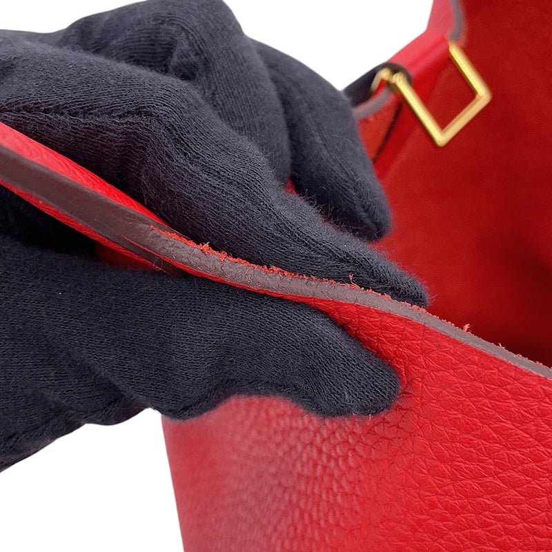 エルメス ハンドバッグ ピコタンロックMM ルージュカザック/ゴールド金具 トリヨンクレマンス C刻印 HERMES トートバッグ