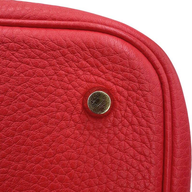 エルメス ハンドバッグ ピコタンロックMM ルージュカザック/ゴールド金具 トリヨンクレマンス C刻印 HERMES トートバッグ