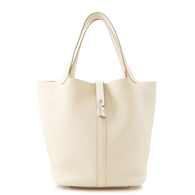 エルメス ハンドバッグ ピコタンロックMM クレ/シルバー金具 トリヨンクレマンス K刻印 HERMES トートバッグ