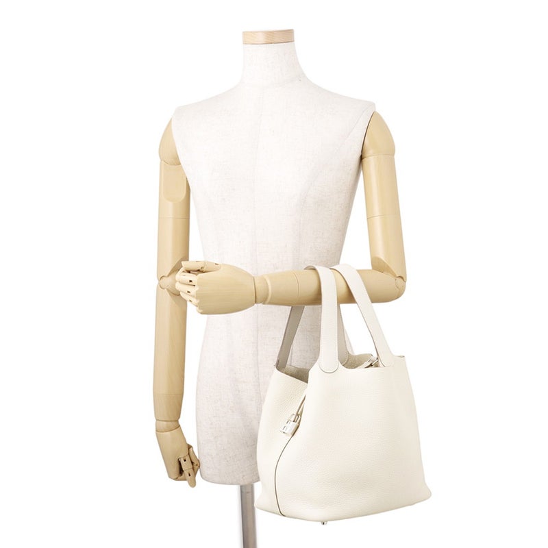 エルメス ハンドバッグ ピコタンロックMM クレ/シルバー金具 トリヨンクレマンス K刻印 HERMES トートバッグ