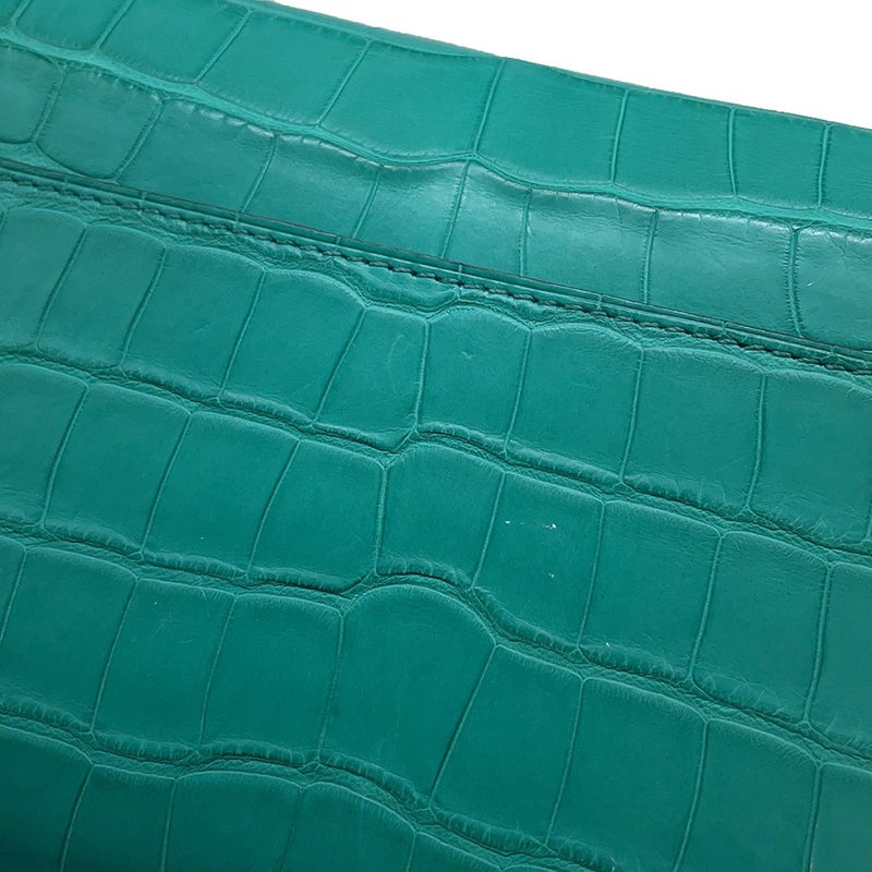 エルメス 長財布 コンスタンス トゥーゴー ロング ヴェールジェイド/シルバー金具 アリゲーターマット B刻印 HERMES 財布