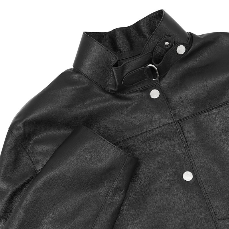 エルメス ジャケット シティ シェーヴル・グレネ レディースサイズ38 HERMES ブルゾン 黒