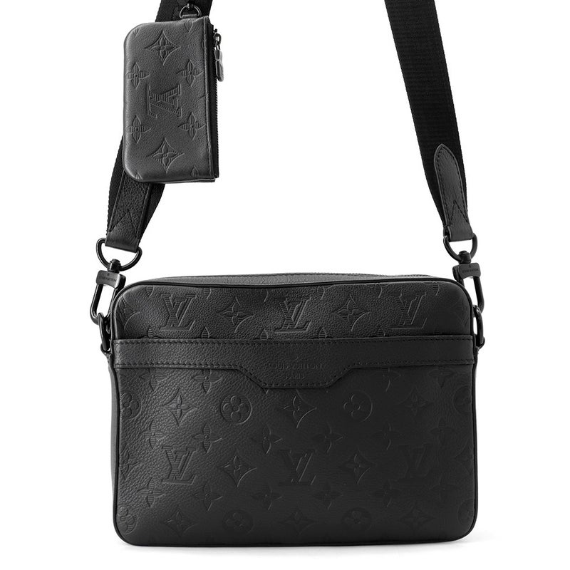 ルイヴィトン ショルダーバッグ モノグラム・シャドウ トリオ・メッセンジャー M46602 LOUIS VUITTON ブラック 黒