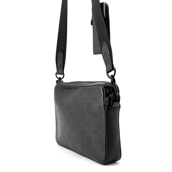 ルイヴィトン ショルダーバッグ モノグラム・シャドウ トリオ・メッセンジャー M46602 LOUIS VUITTON ブラック 黒
