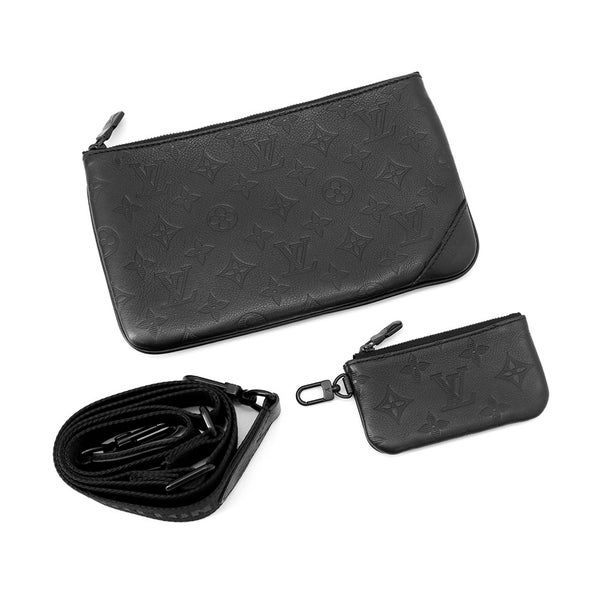 ルイヴィトン ショルダーバッグ モノグラム・シャドウ トリオ・メッセンジャー M46602 LOUIS VUITTON ブラック 黒