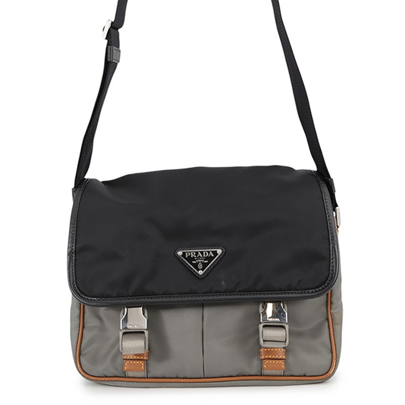 プラダ ショルダーバッグ サフィアーノレザー ナイロン 2VD769 PRADA 黒