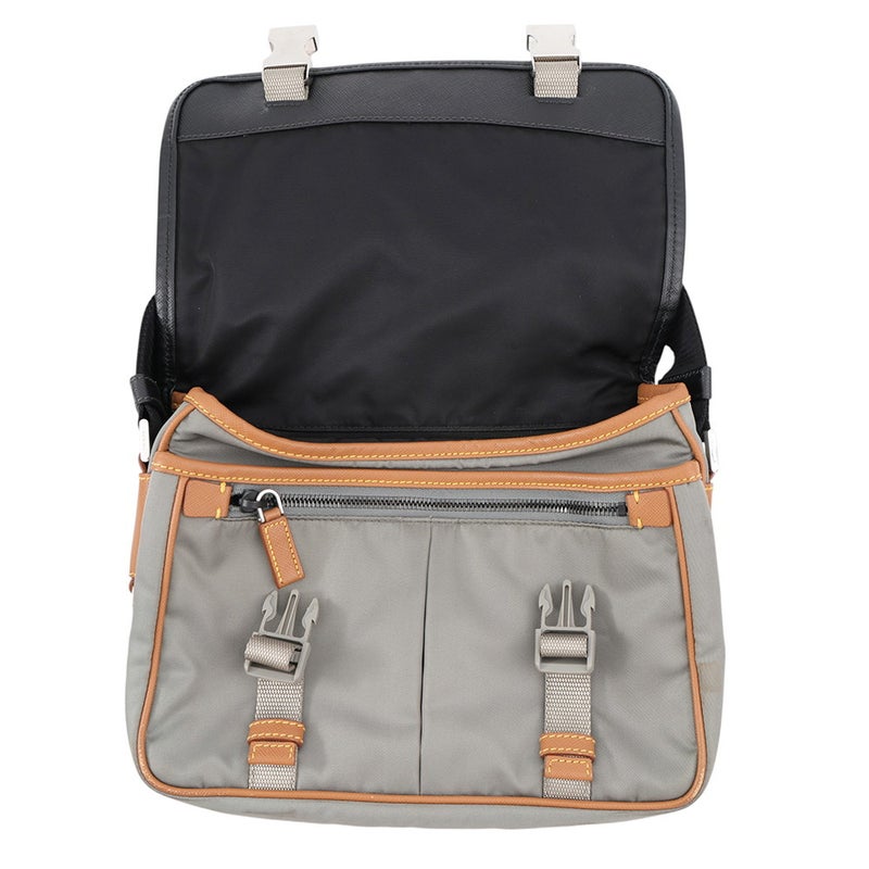 プラダ ショルダーバッグ サフィアーノレザー ナイロン 2VD769 PRADA 黒