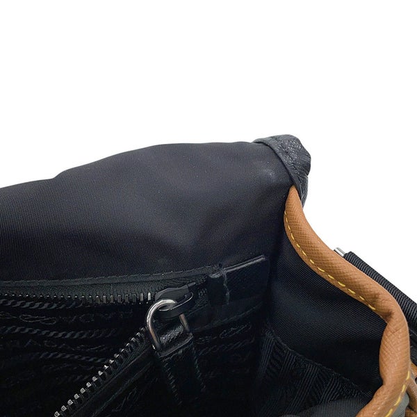 プラダ ショルダーバッグ サフィアーノレザー ナイロン 2VD769 PRADA 黒