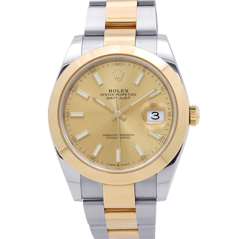 ロレックス デイトジャスト41 SS/K18YG ランダムシリアル ルーレット 126303 ROLEX 腕時計 シャンパン文字盤