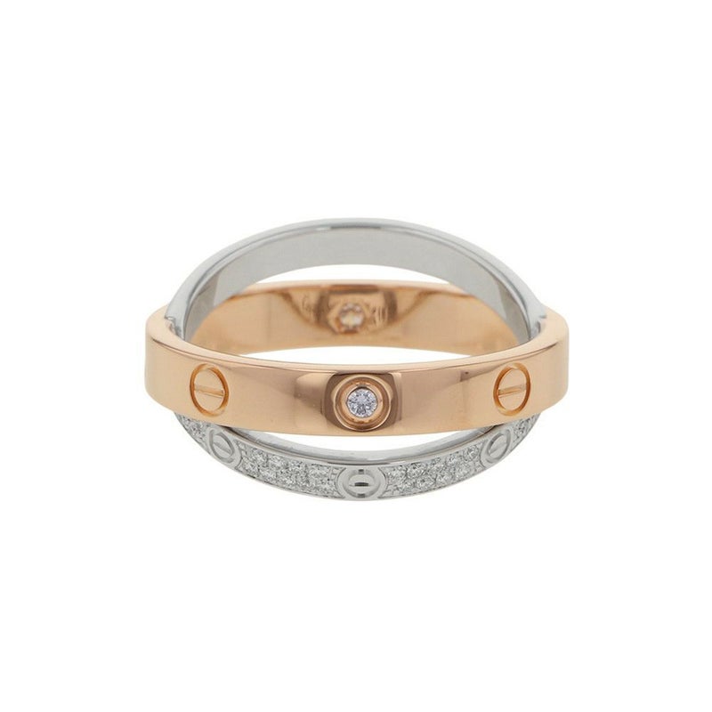 カルティエ リング ビーラブ リング LOVE ダイヤモンド 52P 計0.19ct K18PG/K18WG リングサイズ52 B4094650 Cartier 指輪