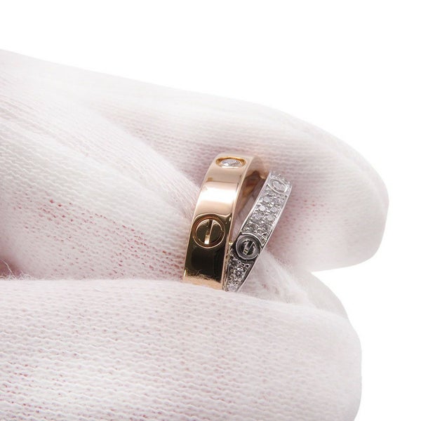 カルティエ リング ビーラブ リング LOVE ダイヤモンド 52P 計0.19ct K18PG/K18WG リングサイズ52 B4094650 Cartier 指輪