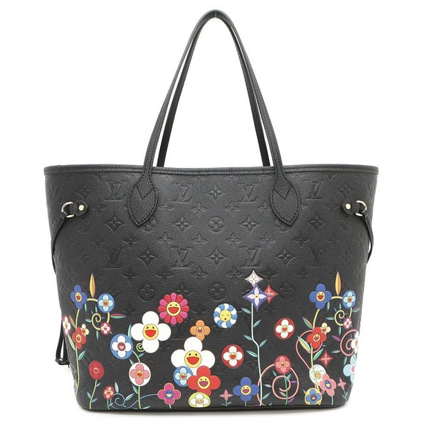 ルイヴィトン トートバッグ モノグラム・アンプラント LV×TM ネヴァーフルMM M13675 黒 ブラック 村上隆 コラボ