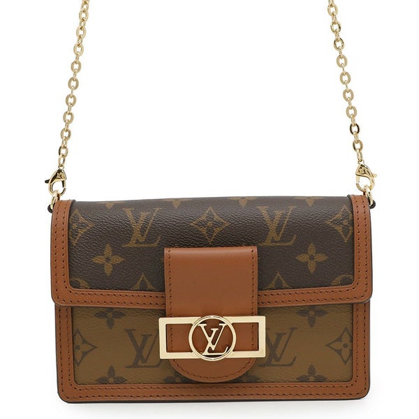 ルイヴィトン チェーンウォレット モノグラム・リバース ポルトフォイユ・ドーフィーヌ M68746 財布 黒 ブラック