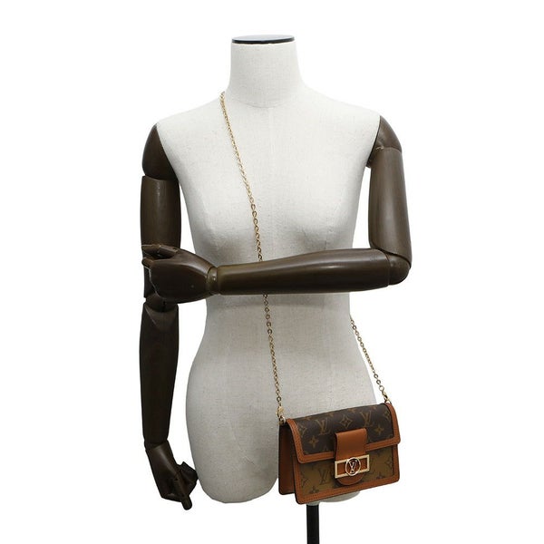 ルイヴィトン チェーンウォレット モノグラム・リバース ポルトフォイユ・ドーフィーヌ M68746 財布 黒 ブラック