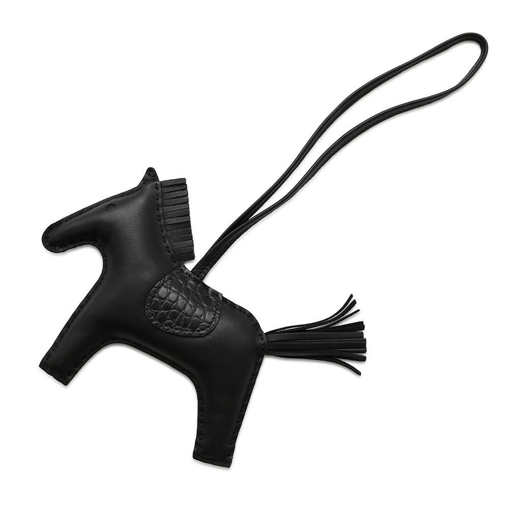 HERMES ロデオタッチ　MM アリゲーター エルメス バッグチャーム ロデオMM タッチ ブラック ラムスキン