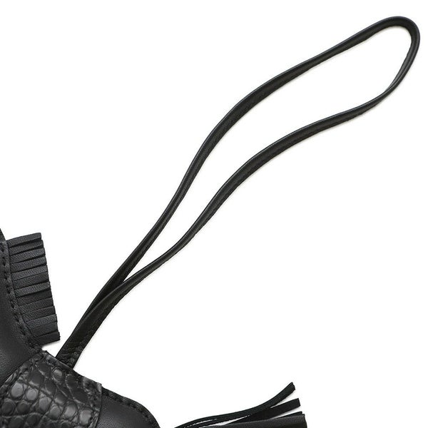 エルメス バッグチャーム ロデオMM タッチ ブラック ラムスキン/アリゲーターマット Z刻印 HERMES 黒 ソーブラック