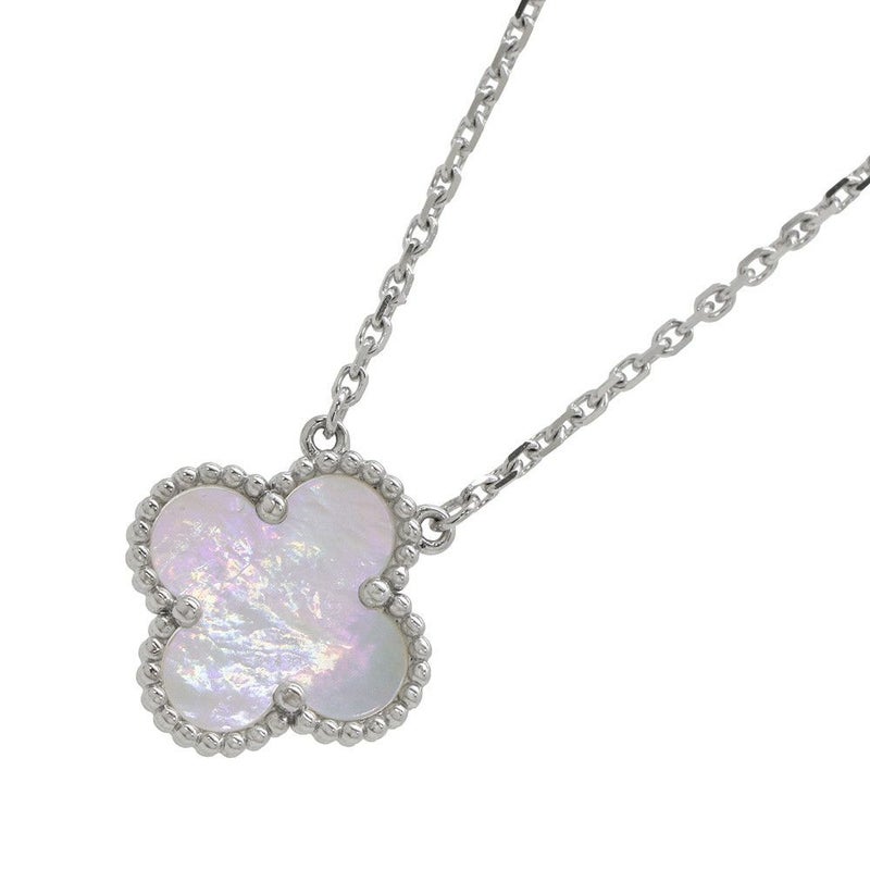 ヴァンクリーフ&アーペル ネックレス ヴィンテージアルハンブラ K18WG マザーオブパール VCARF48700 ペンダント