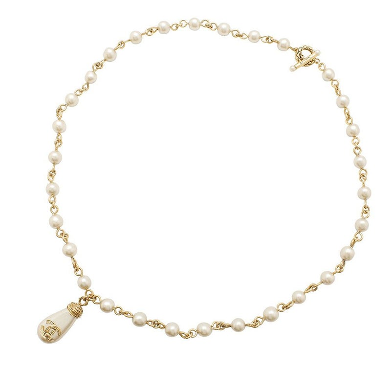 シャネル ロングネックレス ヴィンテージ ココマーク フェイクパール 94 A CHANEL