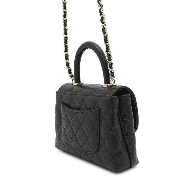 シャネル ハンドバッグ マトラッセ ココハンドル ミニミニ キャビアスキン AP4244 2wayチェーンショルダーバッグ 黒