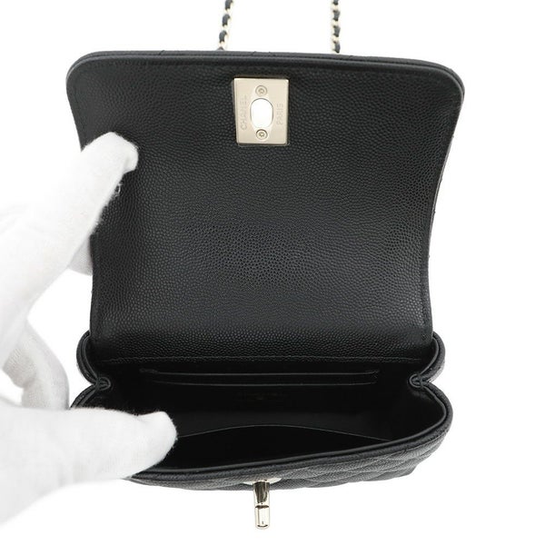 シャネル ハンドバッグ マトラッセ ココハンドル ミニミニ キャビアスキン AP4244 2wayチェーンショルダーバッグ 黒