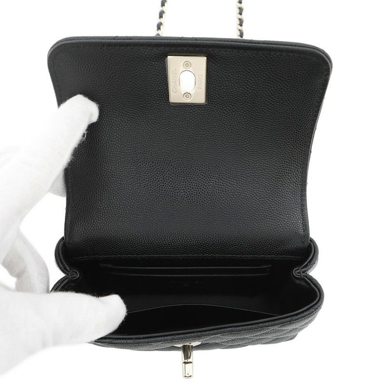 シャネル ハンドバッグ マトラッセ ココハンドル ミニミニ キャビアスキン AP4244 2wayチェーンショルダーバッグ 黒