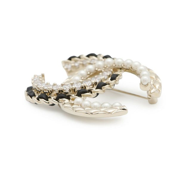 シャネル ブローチ ココマーク チェーンモチーフ フェイクパール ラインストーン B22 B AB8609 CHANEL アクセサリー