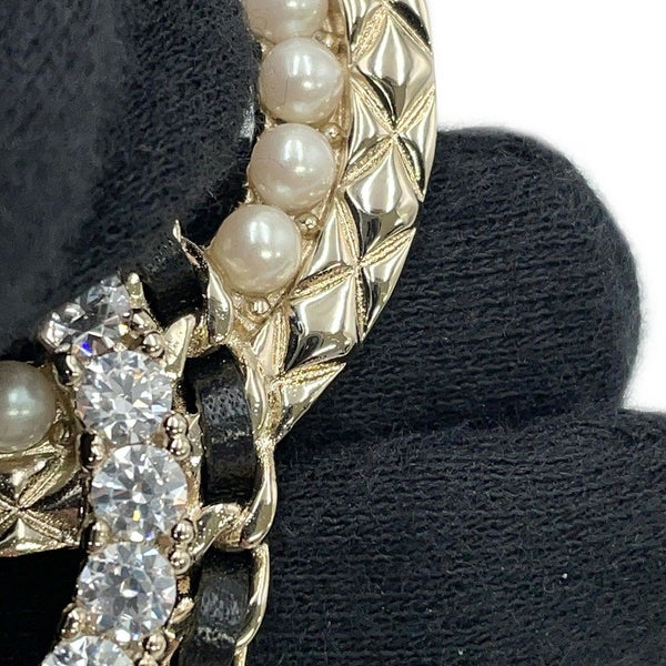 シャネル ブローチ ココマーク チェーンモチーフ フェイクパール ラインストーン B22 B AB8609 CHANEL アクセサリー