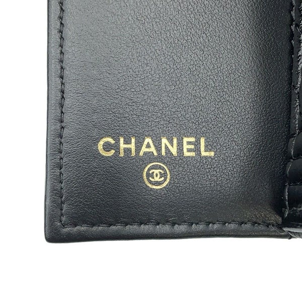 シャネル 三つ折財布 ボーイシャネル ココマーク スモールウォレット キャビアスキン A84432 CHANEL 黒