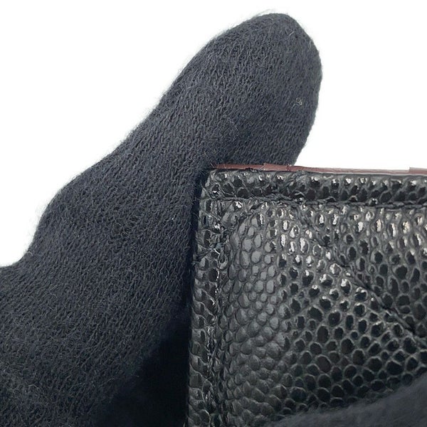 シャネル パスポートケース マトラッセ ココマーク 財布 キャビアスキン AP3791 CHANEL 黒