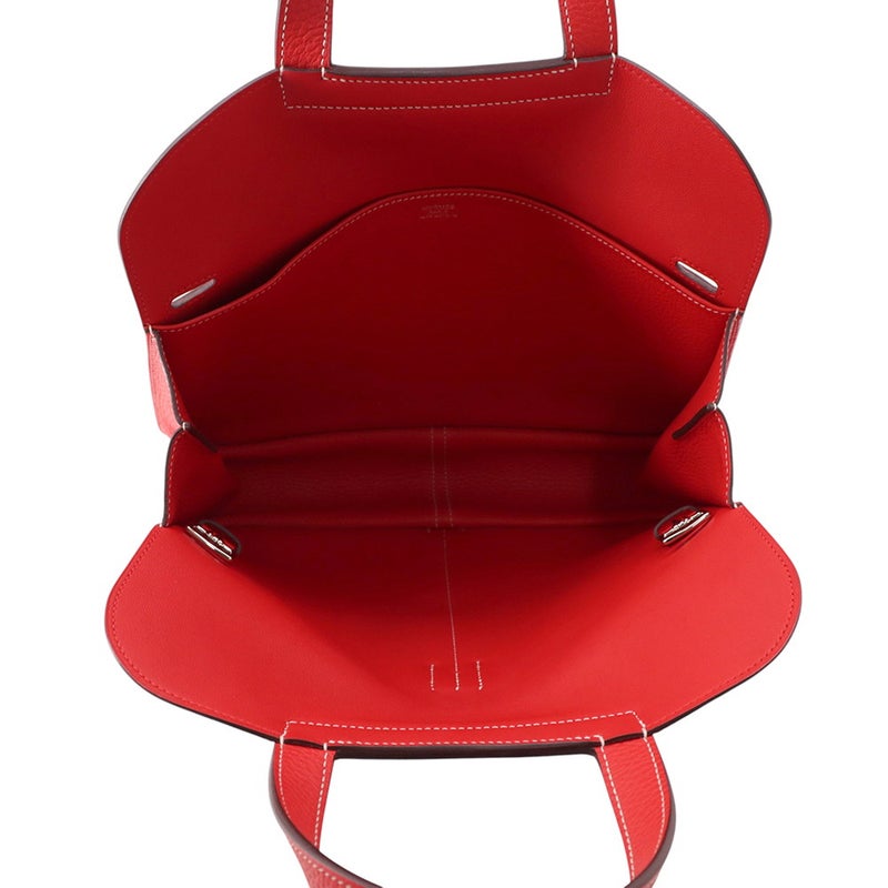 エルメス ハンドバッグ アルザン31 ルージュカザック/シルバー金具 トリヨンクレマンス D刻印 ２wayショルダー