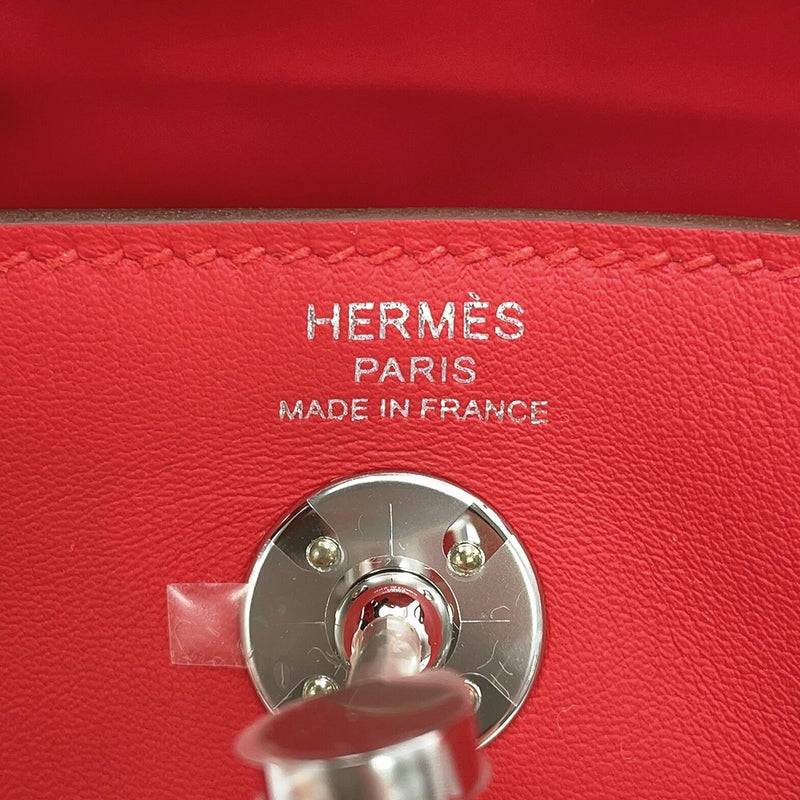 エルメス ハンドバッグ リンディ ミニ ルージュクー/シルバー金具 スイフト G刻印 HERMES バッグ 2wayショルダーバッグ