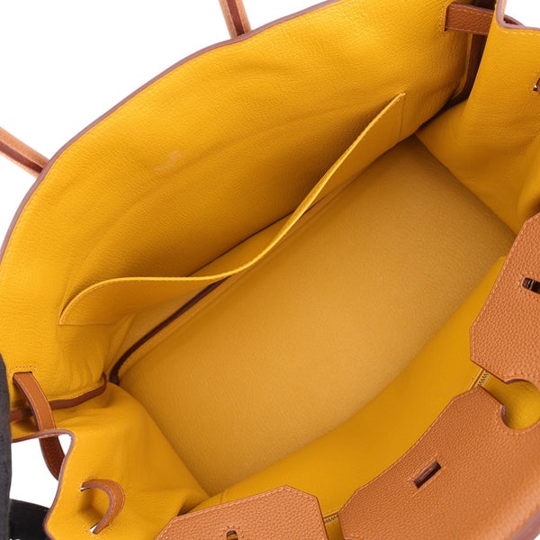 エルメス バーキン35 オフィサー ゴールド/ジョーヌアンブル/シルバー金具 トゴ/スイフト C刻印 HERMES Birkin ハンドバッグ