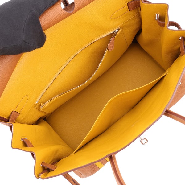エルメス バーキン35 オフィサー ゴールド/ジョーヌアンブル/シルバー金具 トゴ/スイフト C刻印 HERMES Birkin ハンドバッグ