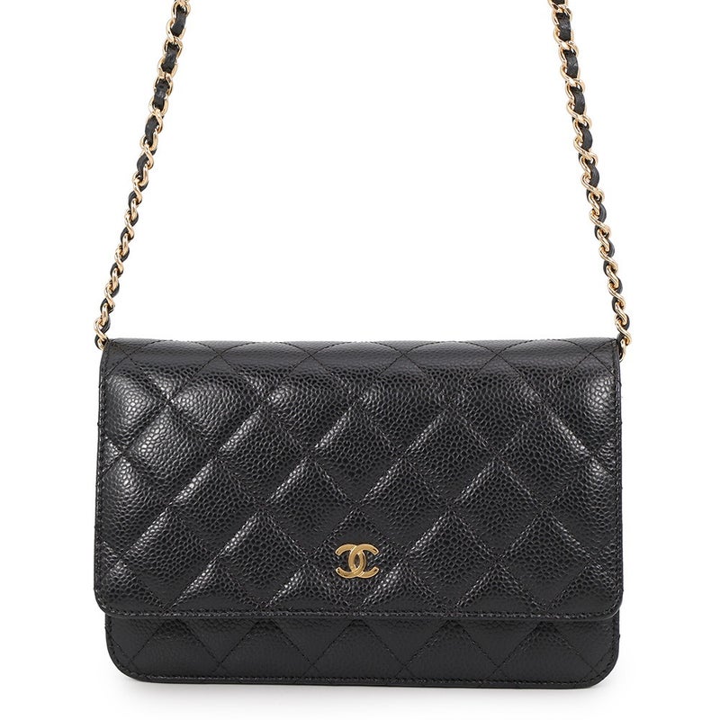 シャネル チェーンウォレット クラシック マトラッセ ココマーク キャビアスキン AP0250 CHANEL 財布 ブラック 黒